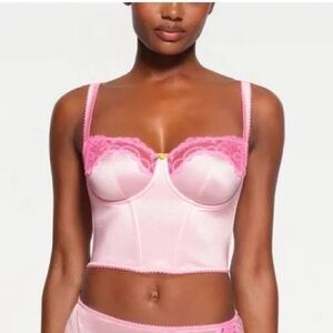 SKIMS Pink Lace Bustier